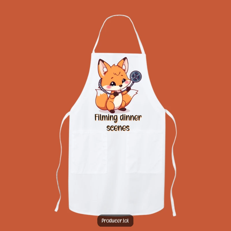 Funny Fox Film Reel Apron: Chef-Ready & Hilarious Movie Gear