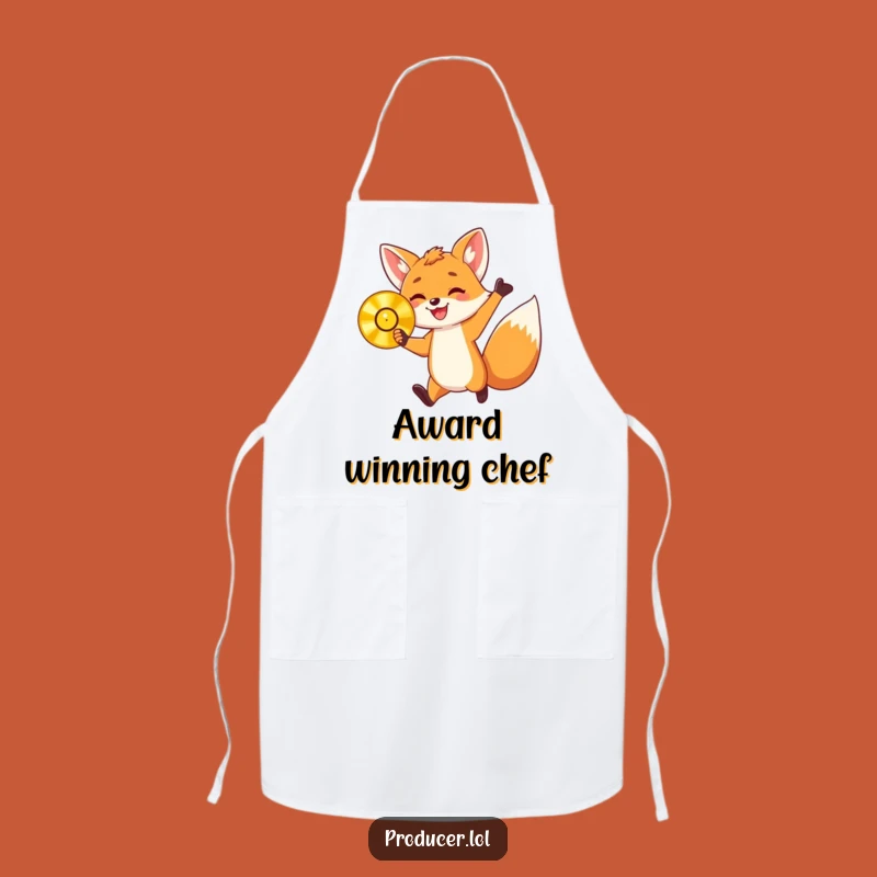 Funny Apron: Fox Cub Golden Record - Cook Up a Celebration!