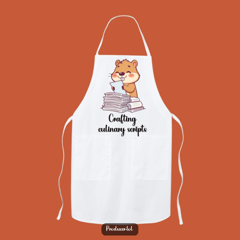 Funny Beaver Script Sorter Apron: Kitchen Order Keeper, Gift for Organized Cooks