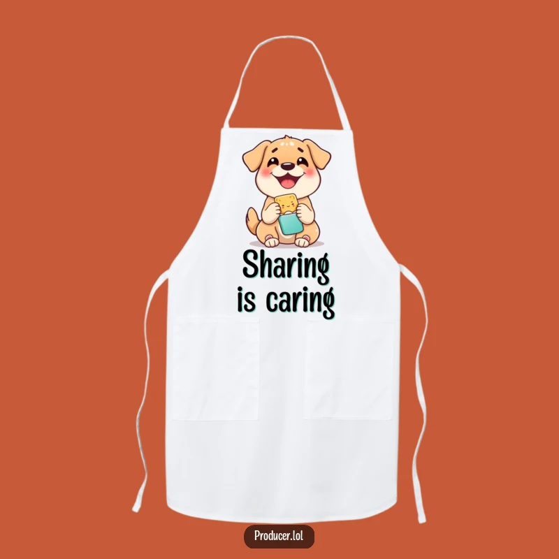 Funny Dog Sharing Snack Apron: Happy Pup Kitchen Gift