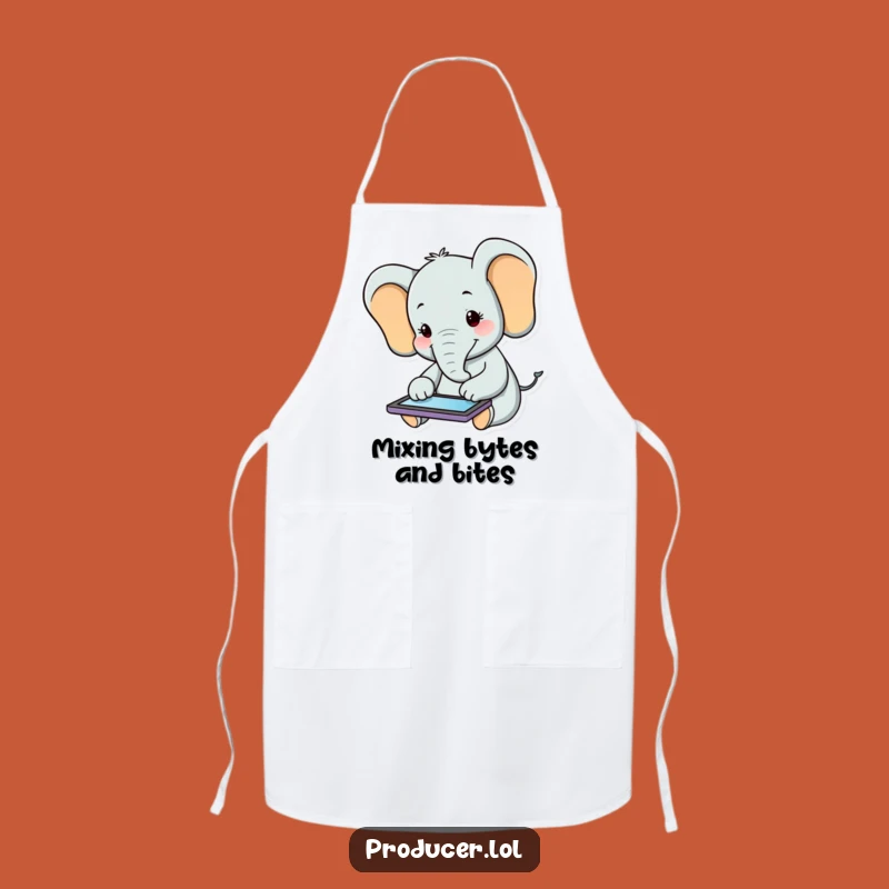 Funny Elephant Tablet Apron: Kitchen Happy Animal Chef Gift
