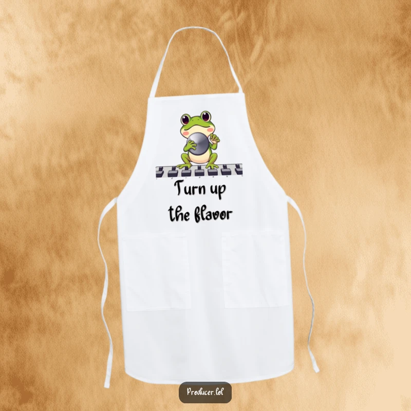 Funny Frog DJ Apron: Joyful frog DJ ready to create culinary hits, perfect funny gift.