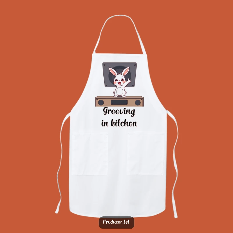 Funny Rabbit Chef Apron, Music to Your Kitchen, Hilarious Cooking Gift