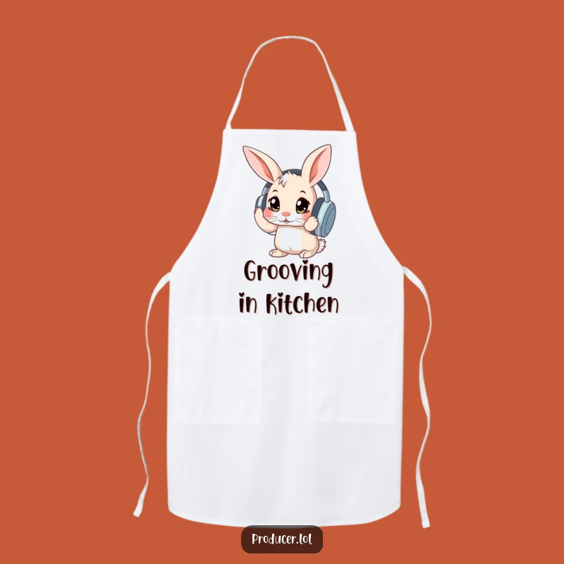 Funny Rabbit Headphones Apron: Chef-Ready & Hilarious Music Gear