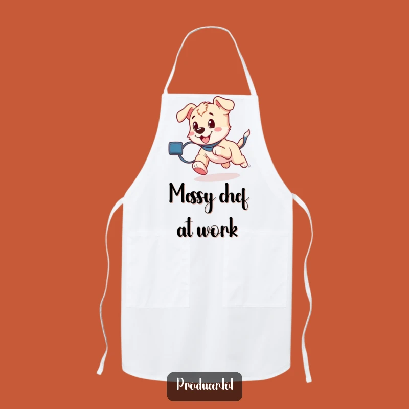 Funny Puppy Film Apron: Capture Kitchen Moments with Joy