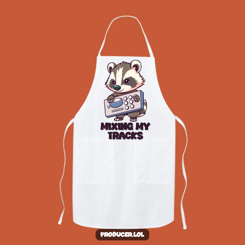 Funny Badger Apron: Music Producer Chef for Determined Kitchen DJs