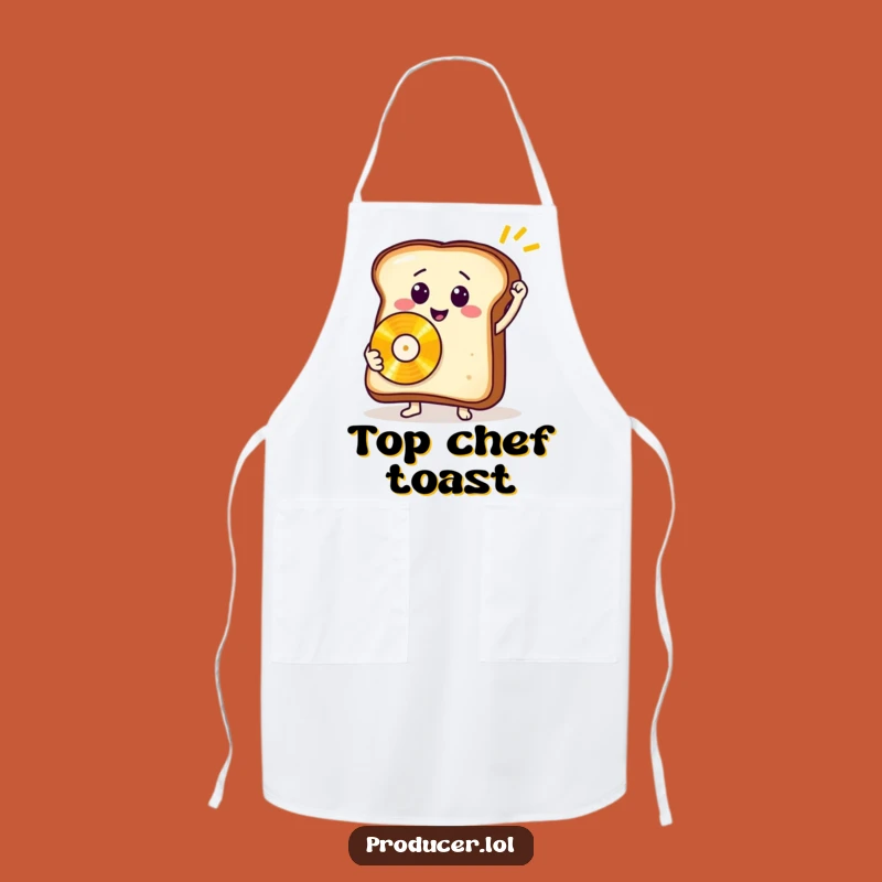 Funny Toast Record Apron: Chef's Star Attire for Musical Meals