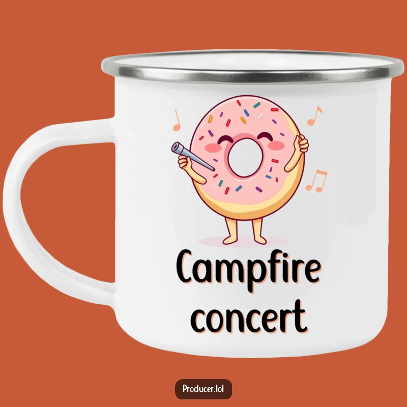 Funny Donut Conductor Camping Mug: Sweet Melodies for Outdoor Jams