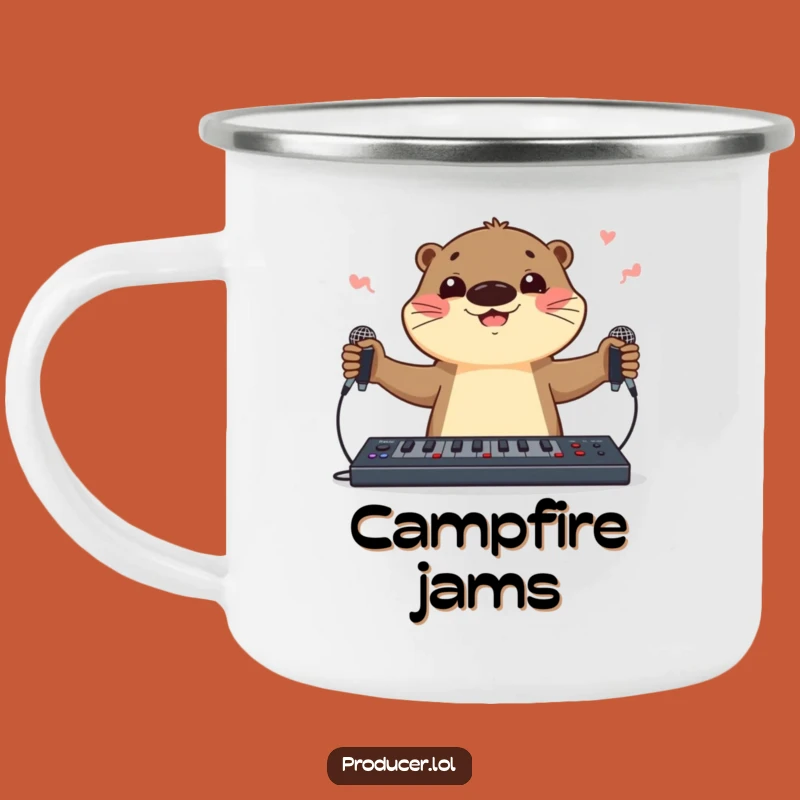 Adventure-Ready Funny Otter DJ Camping Mug: Fuel Your Outdoor Beats