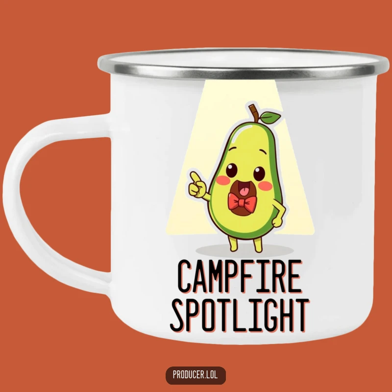Funny Avocado Spotlight Camping Mug: Dapper Adventures in the Wild