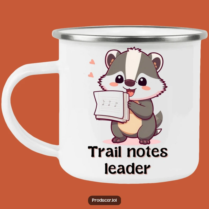 Funny Badger Producer Camping Mug: Durable & Hilarious Notes Outdoor Mug