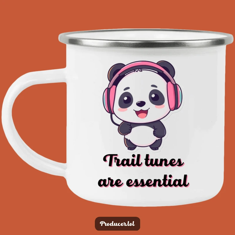 Funny Panda DJ Camping Mug: Adventure-Ready Music Lover Drinkware