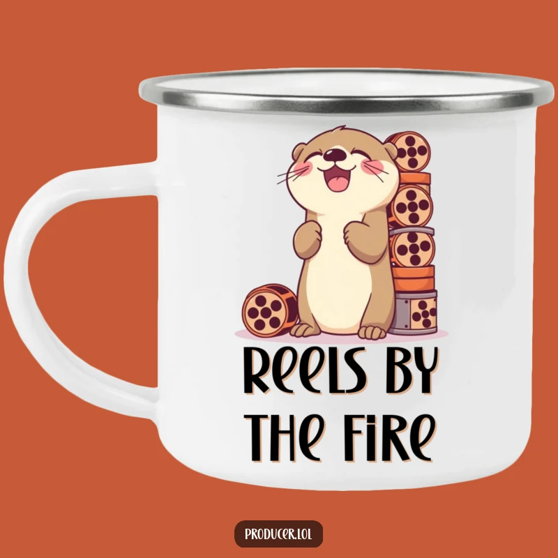 Funny Otter Film Camping Mug: Outdoor Reels Stacker - Adventurous Funny Gift!
