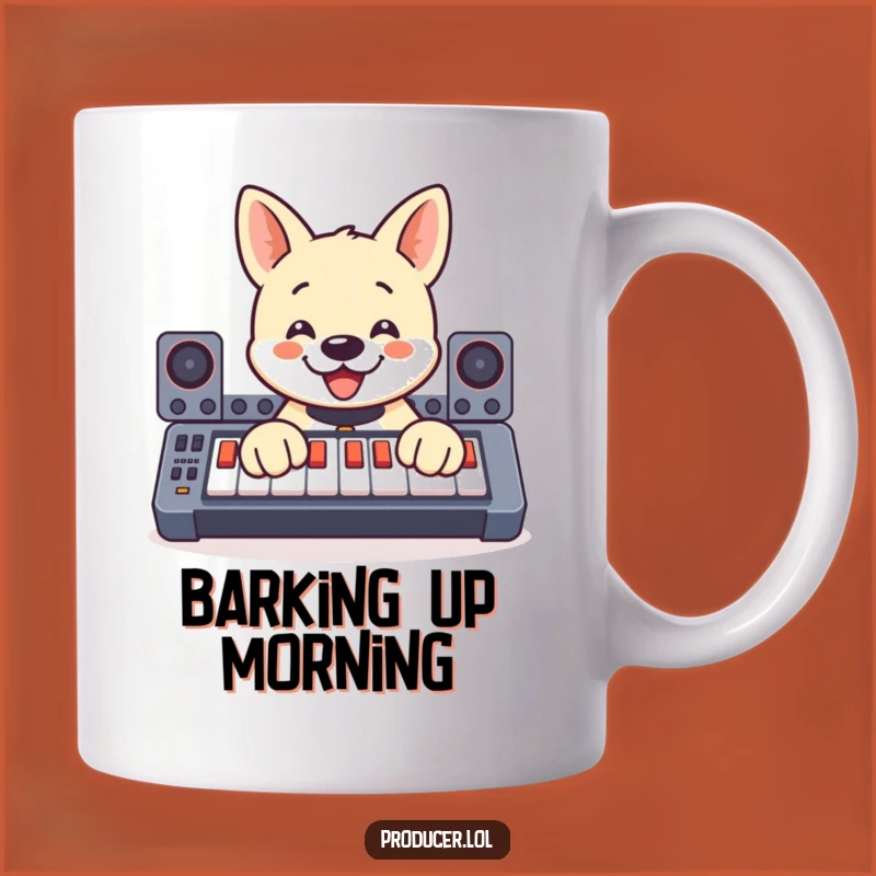 Funny Dog DJ Mug: Enthusiastic Paws on Soundboard - Perfect Funny Gift!