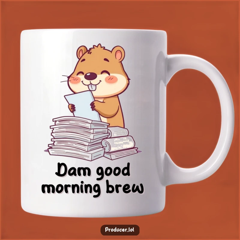 Funny Beaver Script Sorter Mug: Diligent Worker Humor, Perfect Gift for Writers
