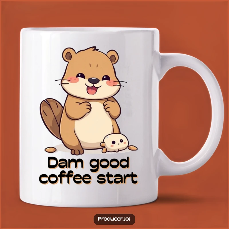 Funny Beaver Building Mug: Energetic Animal DIY Joyful Gift