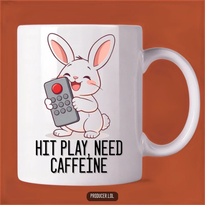 Funny Bunny Button Pusher Mug: Gift the Joy of Control