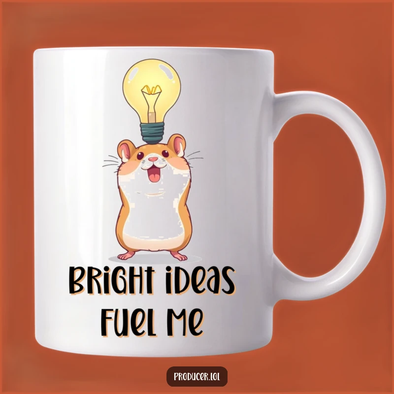 Funny Hamster Idea Mug: Energetic Hamster with Light Bulb - Hilarious 'Aha!' Moment Gift!