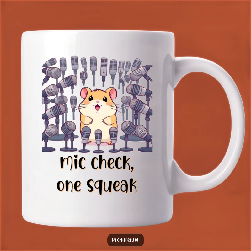 Funny Hamster Mic Mogul Mug: Happy Rodent's Survey - Comedic Gift