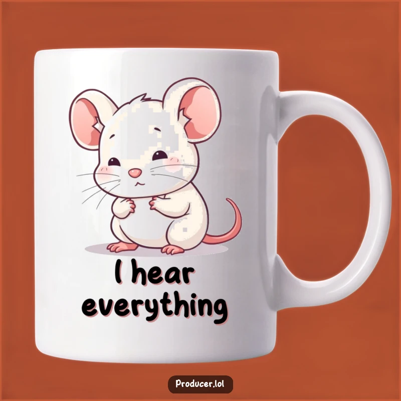 Funny Mouse Listening Mug: Thoughtful Gift for Eavesdroppers & Friends