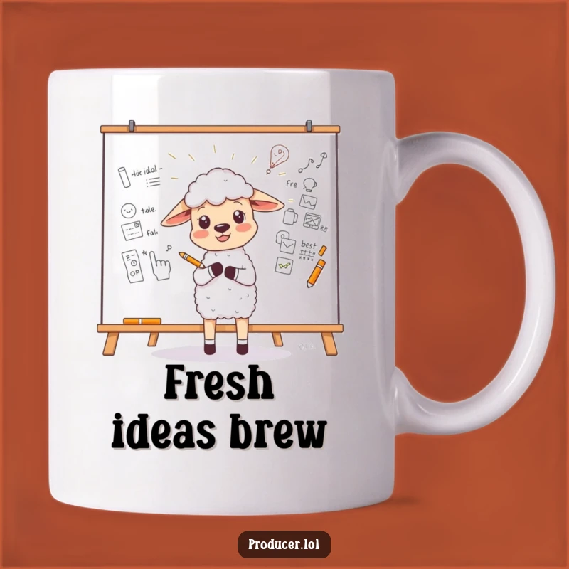 Funny Sheep Idea Mug: Enthusiastic Sketching of Hilarious Concepts, Perfect Gift