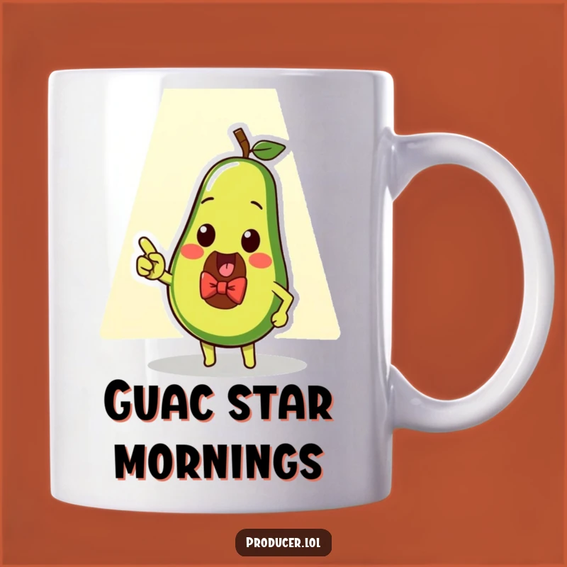 Funny Avocado Star Mug: Dapper Gentleman's Spotlight Gift