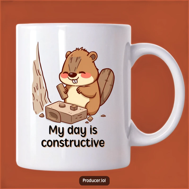 Funny Beaver Builder Mug: A Busy Rodent Constructing a Hilarious Set Piece, Perfect Gift