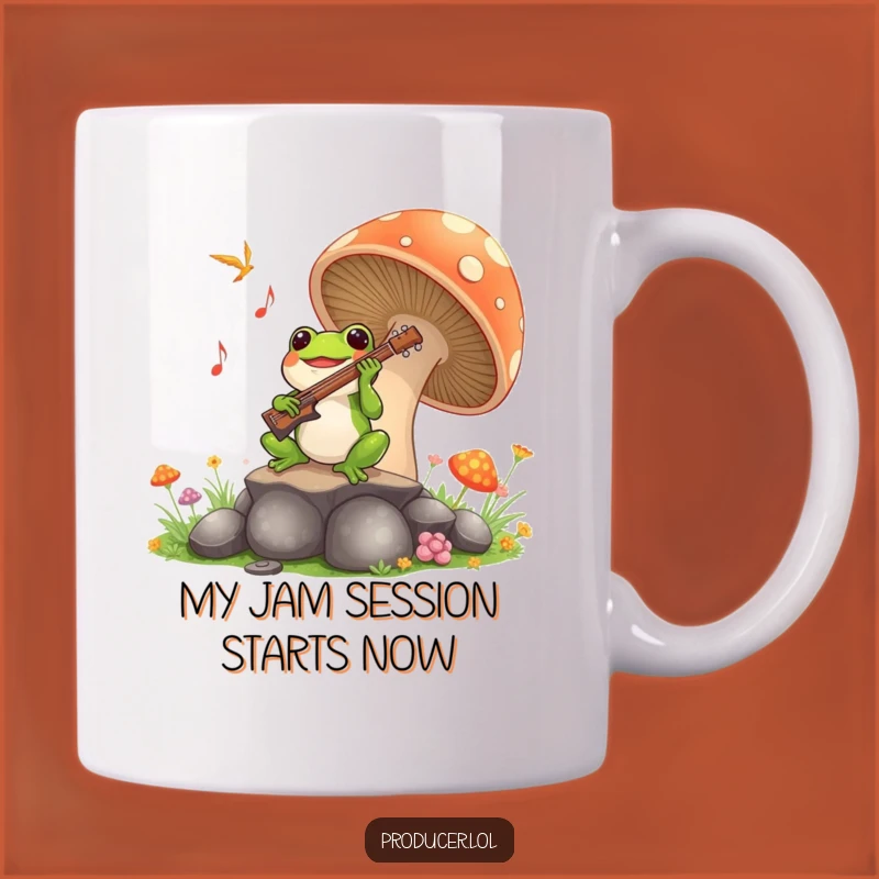 Funny Frog Symphony Mug: Hilarious Musician Mushroom Gift for Frog Lovers