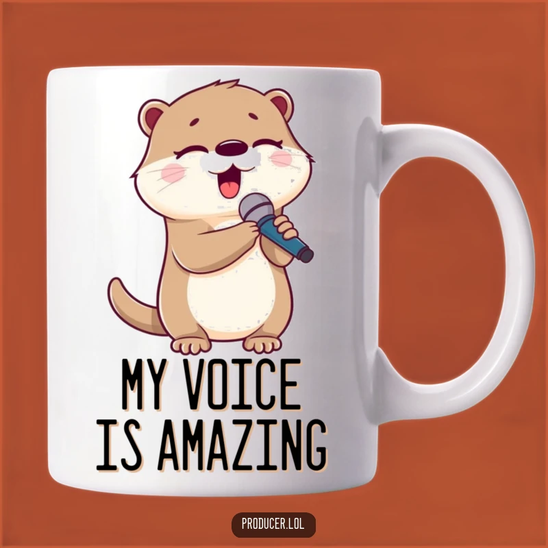 Funny Otter Singing Mug - Adorable Microphone Performer Gift