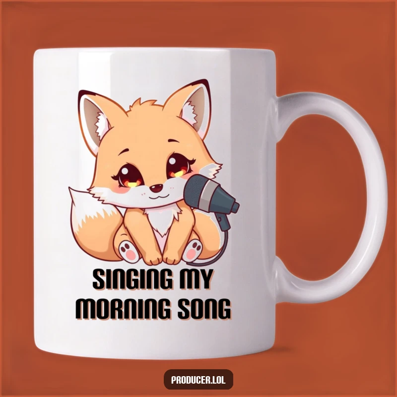 Funny Fox Singer Mug: Hilarious Microphone Gift for Aspiring Vocalists & Fox Fans