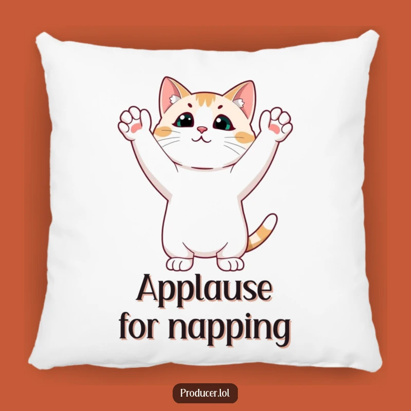 Funny Cat Ovation Pillow: Snuggle Up with This Hilarious Cat Decor!