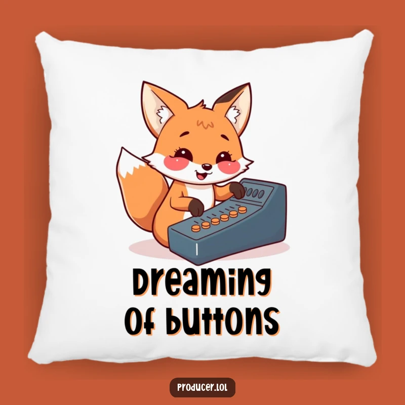 Funny Fox Pillow: Cozy Cheerful DJ Decor for Music Lovers' Rooms