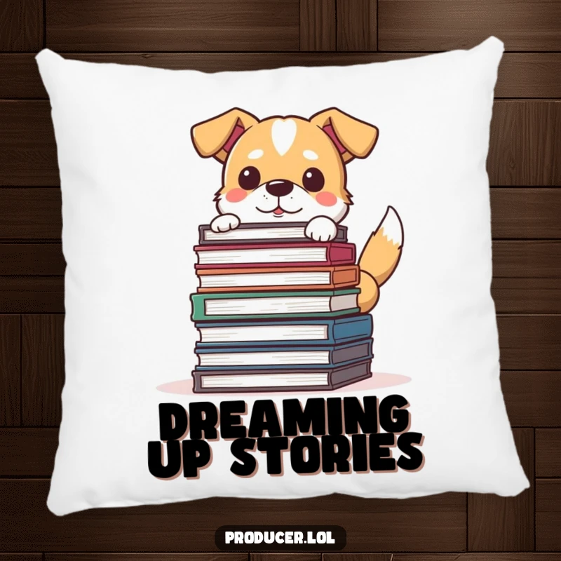 Funny Dog Filmmaker Pillow: Determined dog director offers cozy comfort, great funny gift.