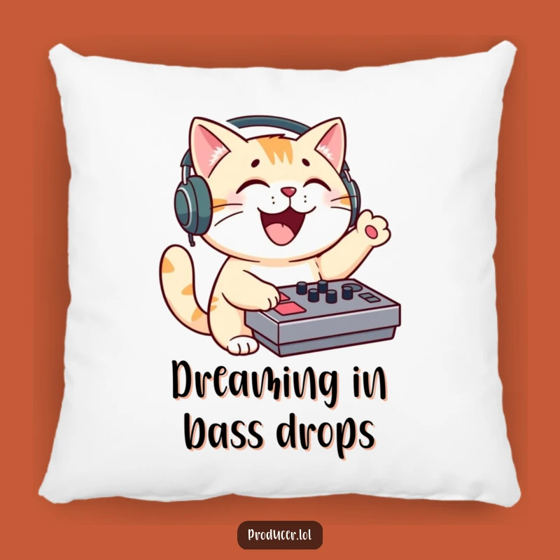 Funny Cat DJ Pillow - Cozy Sound Mixer Cushion for Music Lovers