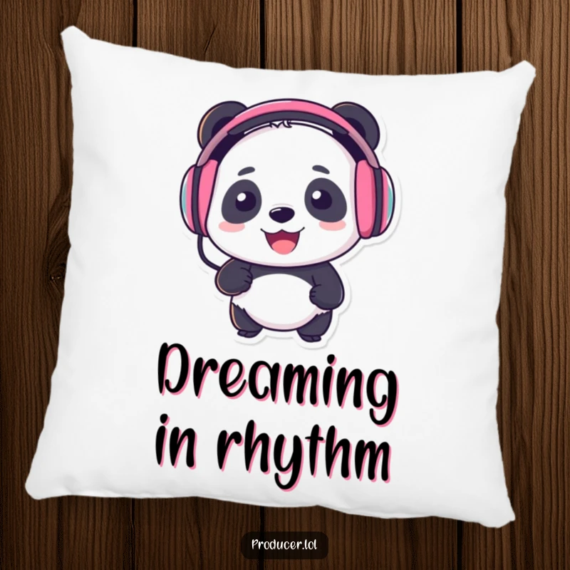 Funny Panda DJ Pillow: Cute panda DJ bringing musical vibes to your comfort space, great funny gift.