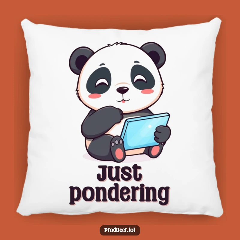 Funny Panda Pillow: Cozy Contemplation Cushion, a Hilarious Decorative Gift