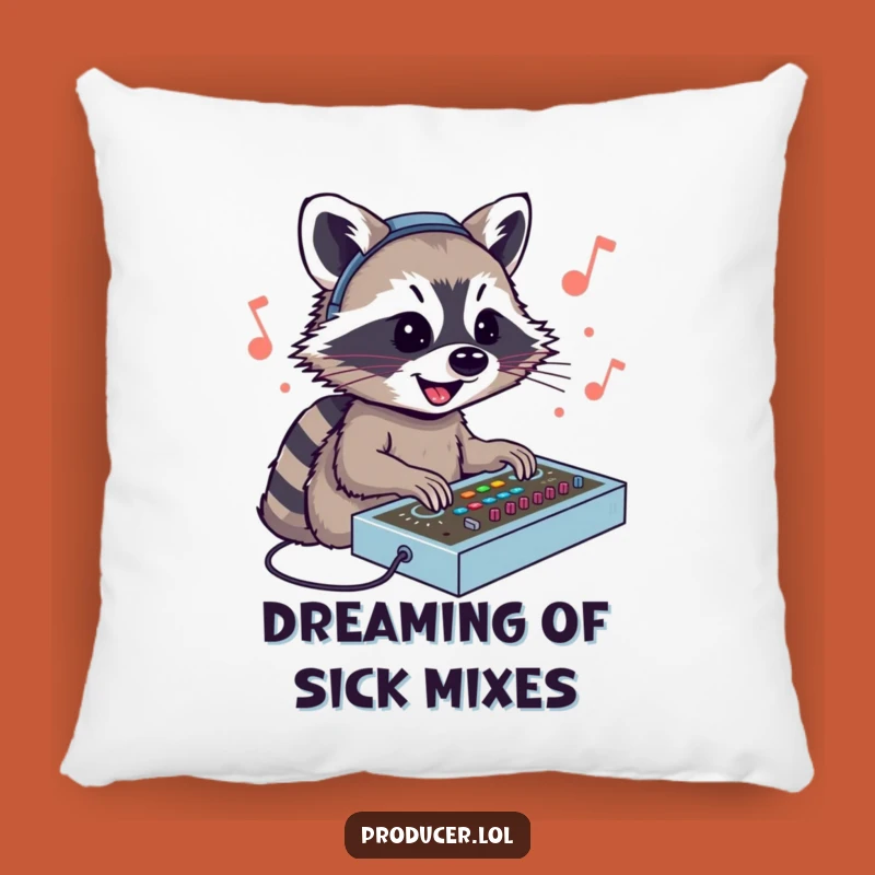 Funny Raccoon DJ Pillow: Cozy & Hilarious Music Producer Accent for Your Couch