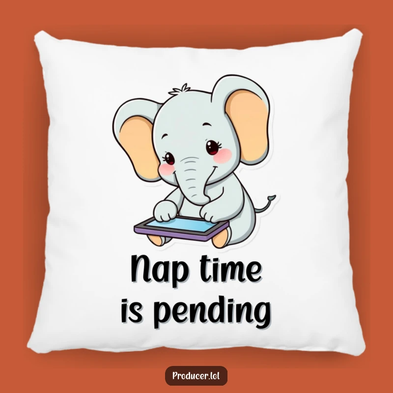 Funny Elephant Tablet Pillow: Cozy Happy Animal Comfort Gift