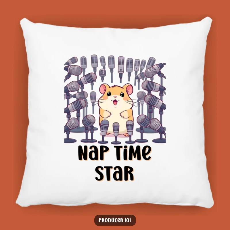 Funny Hamster Dream Pillow: Rodent's Mic Survey - Cozy Comedic Gift