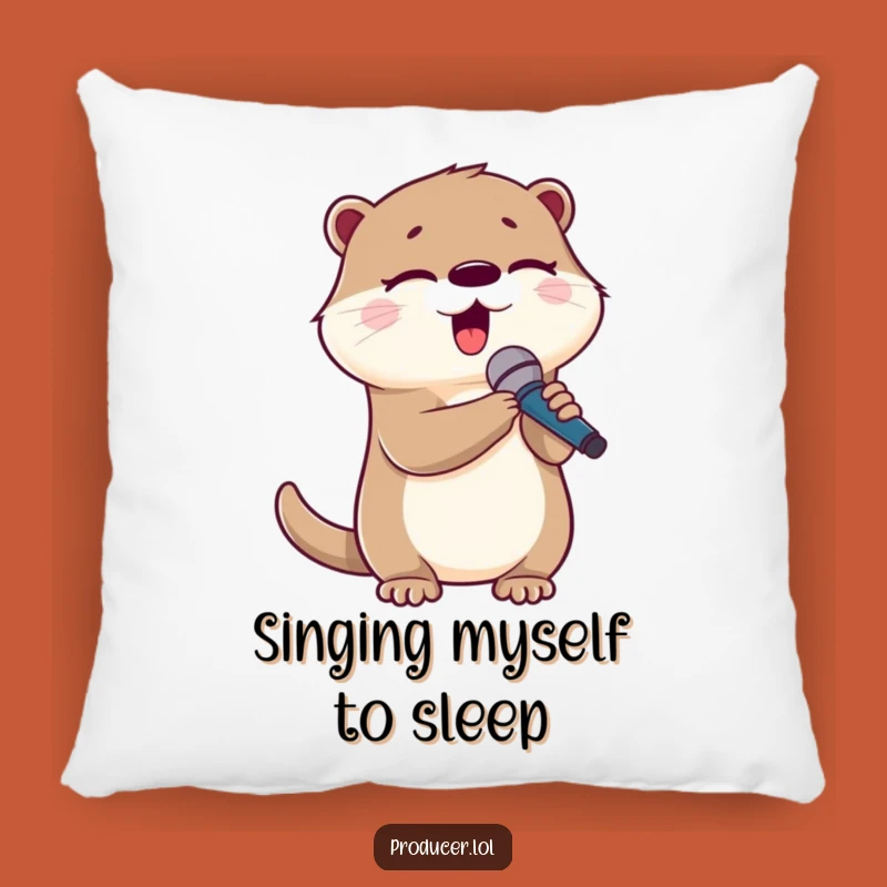 Funny Otter Singing Pillow - Cozy Microphone Cushion for Dreamers