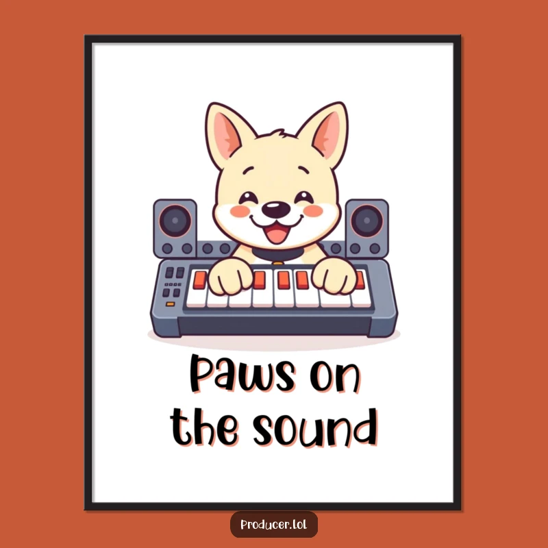 Funny Dog DJ Digital Print: Soundboard Paws Character - Instant Funny Gift!