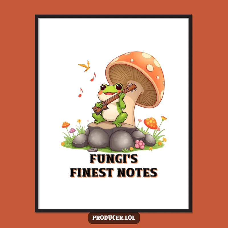 Funny Frog Symphony Digital Art: Instant Mushroom Music Download - Hilarious Gift
