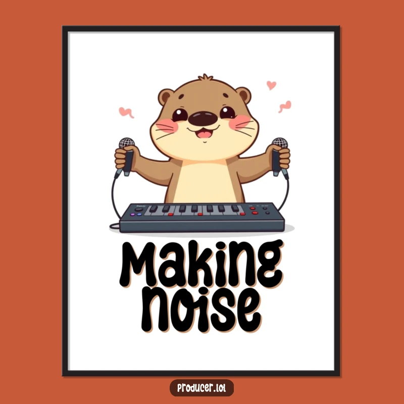 Funny Otter DJ Digital Art: Instant Musical Vibes for Your Walls
