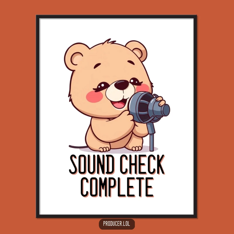 Funny Singing Bear Digital Art: Printable Wall Decor for Music Fanatics