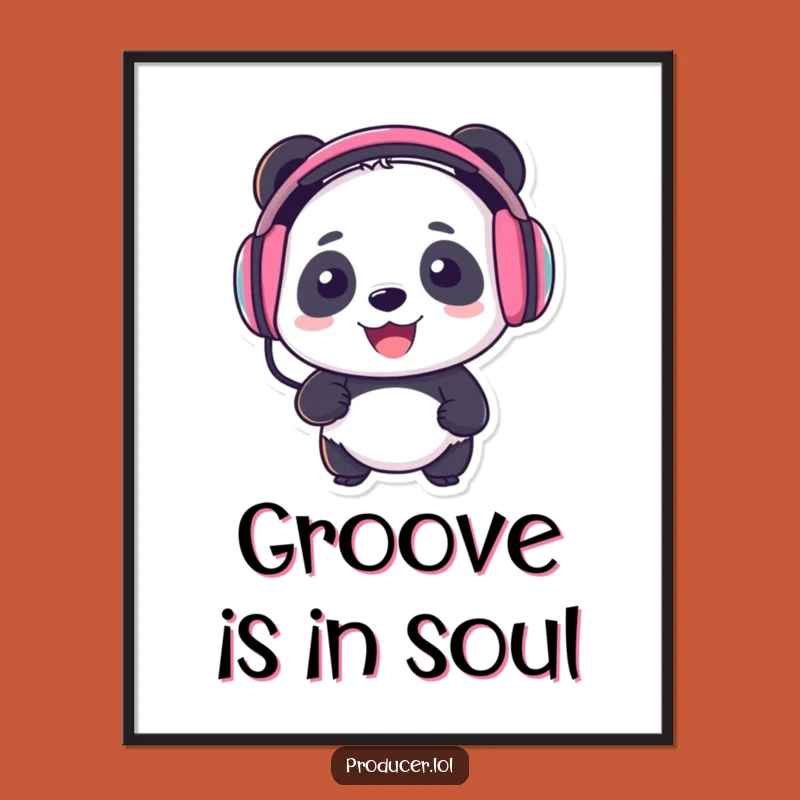 Funny Panda DJ Digital Art Print: Instant Music Lover Wall Decor
