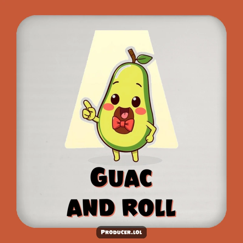 Funny Avocado Spotlight Coaster: Dapper Protection for Surfaces