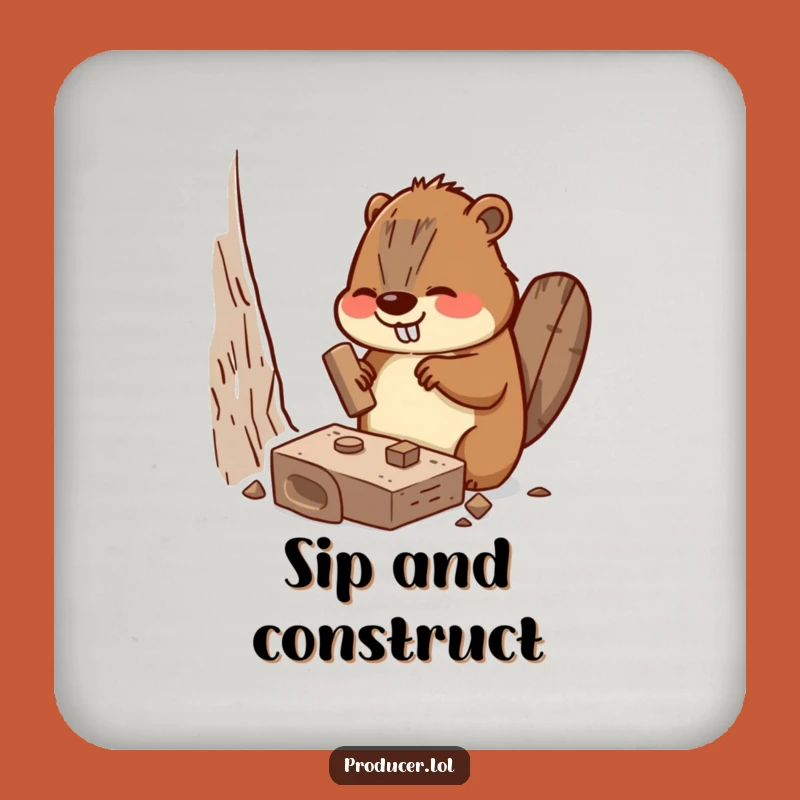 Funny Beaver Coaster Set: Protect Surfaces with Hilarious Set Piece Art, Gift Set