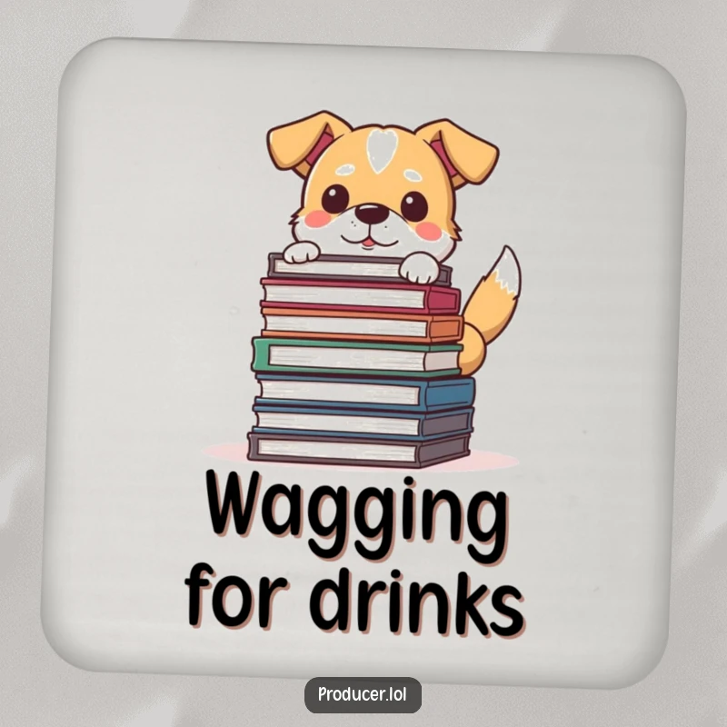 Funny Dog Filmmaker Coasters: Determined dog director at work, perfect funny gift for movie lovers.