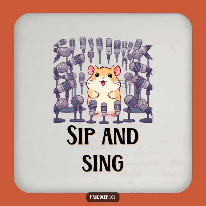 Funny Hamster Sound Coaster: Rodent's Mic Survey - Table Comedic Gift