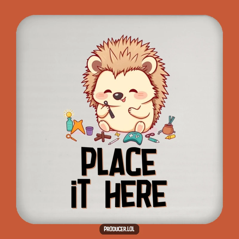 Funny Hedgehog Coaster Set: Tidy Surfaces with Hilarious Organizer Art, Gift Set